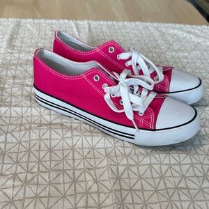 Women's Hot Pink Canvas Sneakers